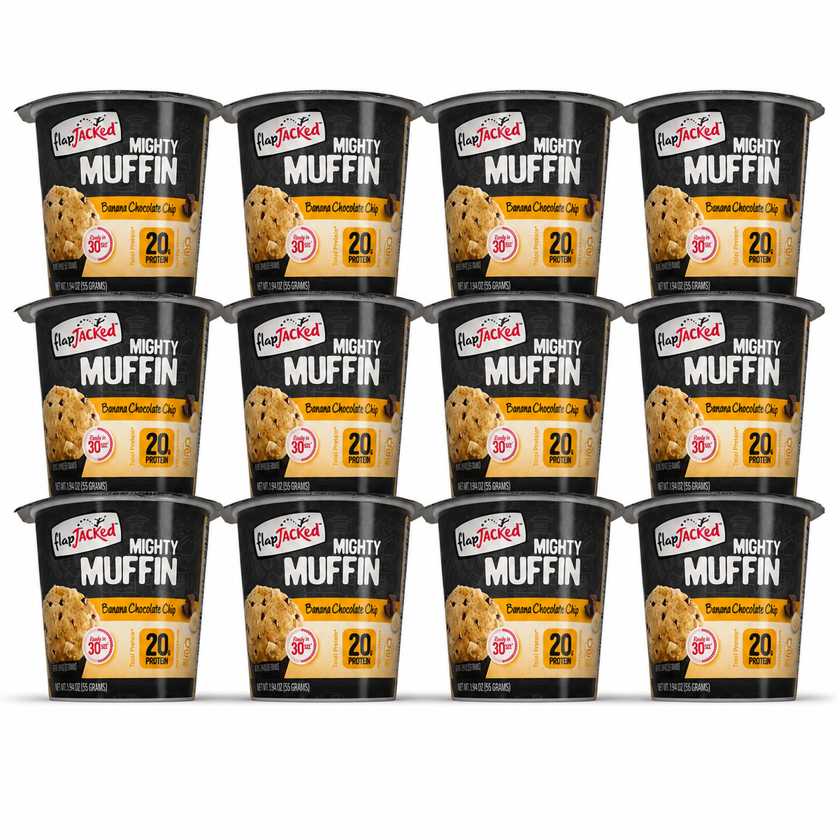 FlapJacked Mighty Muffins - Banana Chocolate Chip, 12-Pack