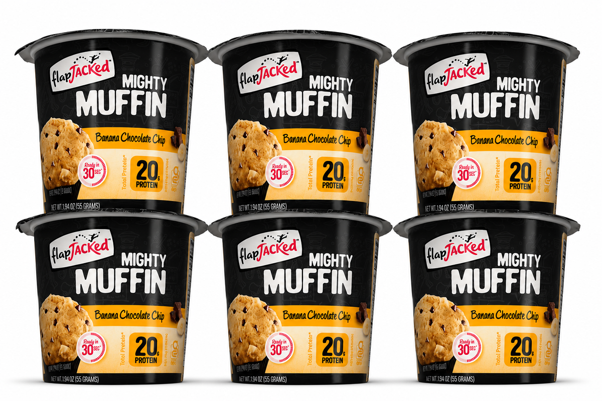 FlapJacked Mighty Muffins - Banana Chocolate Chip, 6-Pack