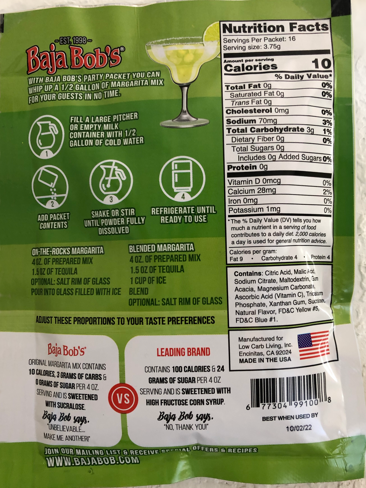 Baja Bob's Original Margarita Powdered Mix
