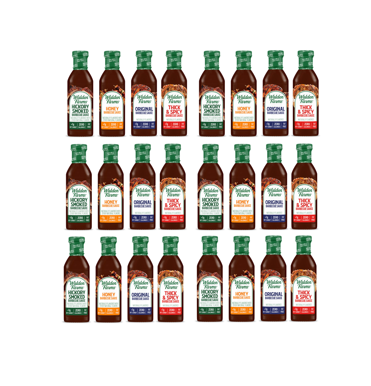 Walden Farms Barbecue Sauce, Variety Pack / 6-Pack (24-Bottles).