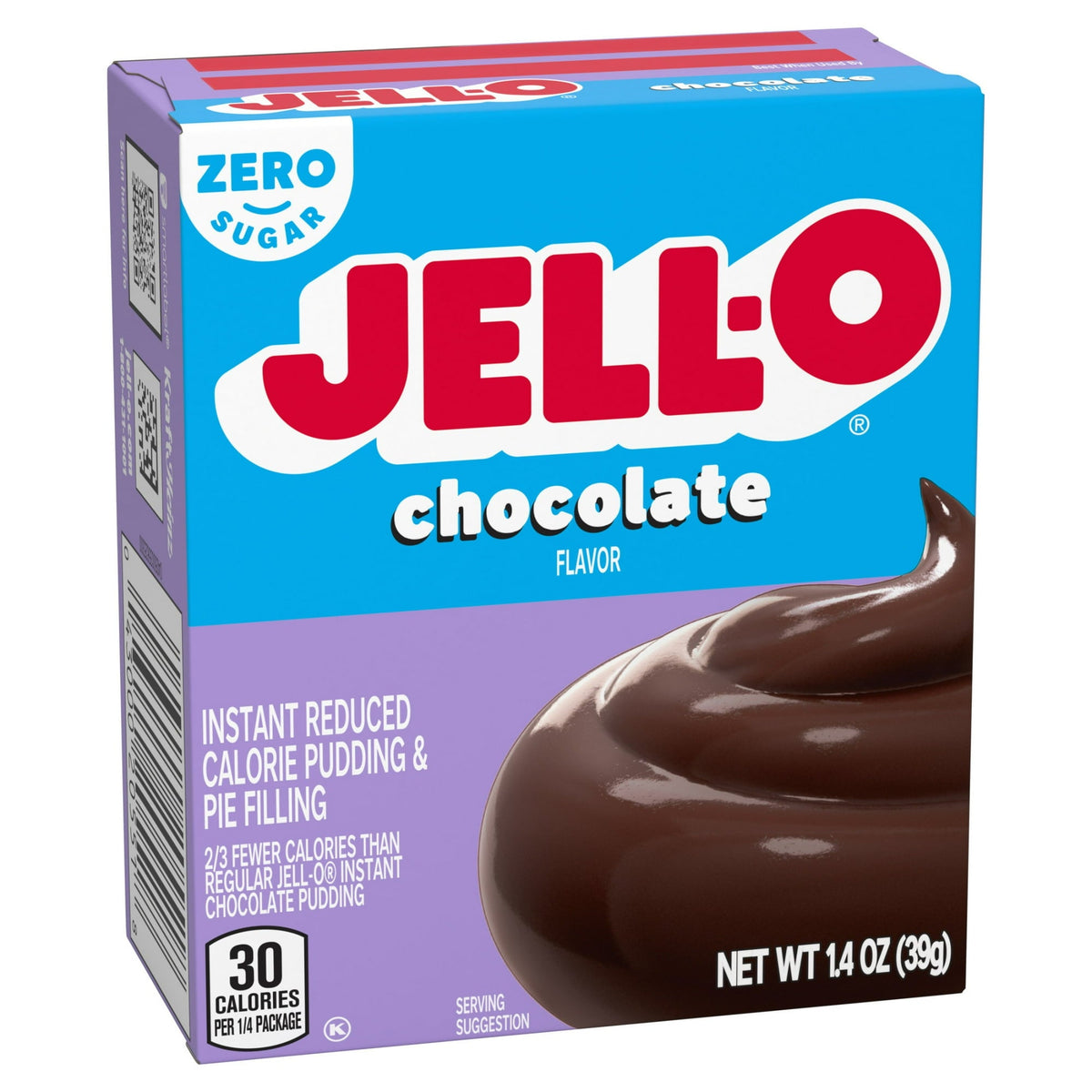 Front package of Jell-O Sugar-Free Instant Pudding, Chocolate (1.4 oz) / One Pack