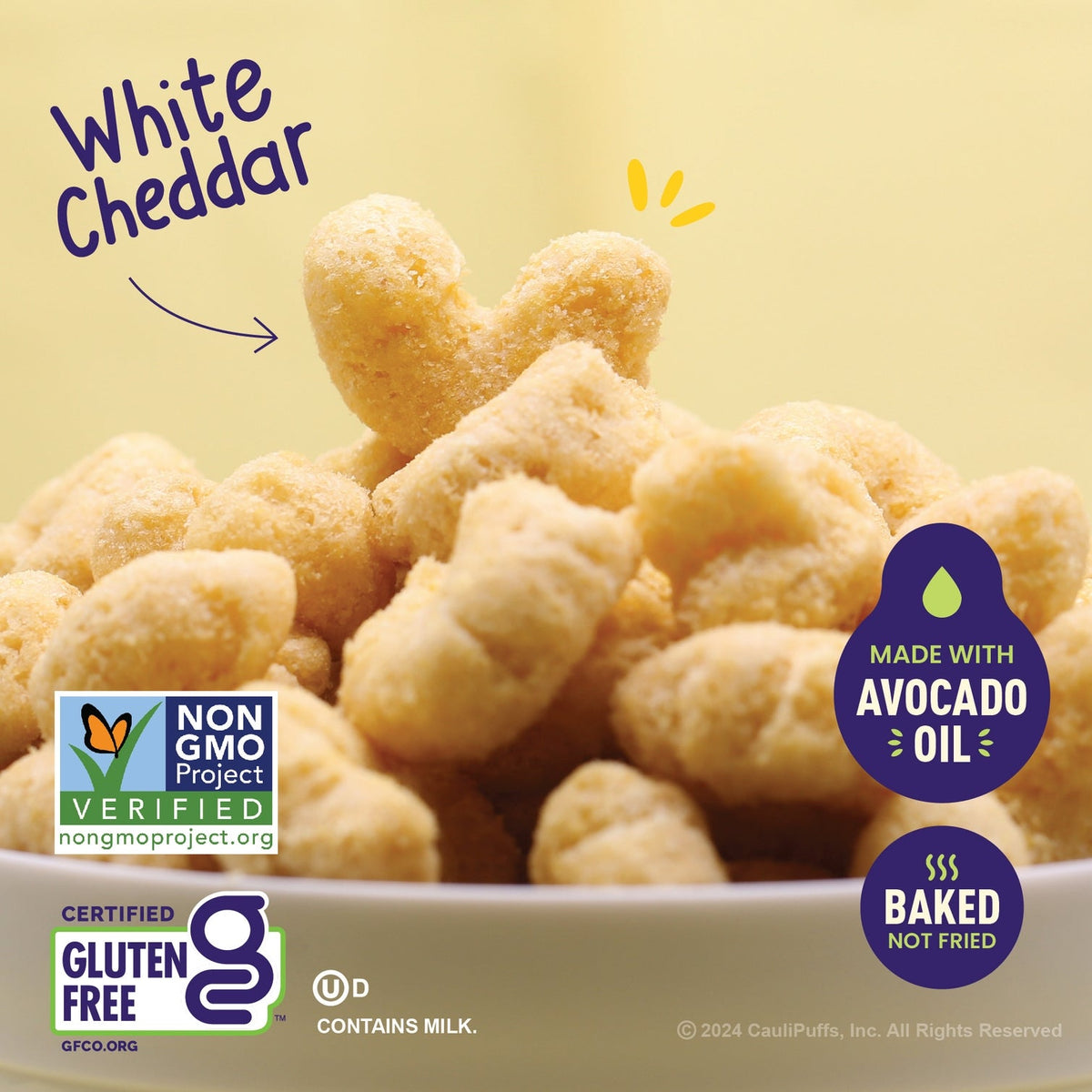 CauliPuffs Gluten Free Cauliflower Puffed Snacks - White Cheddar