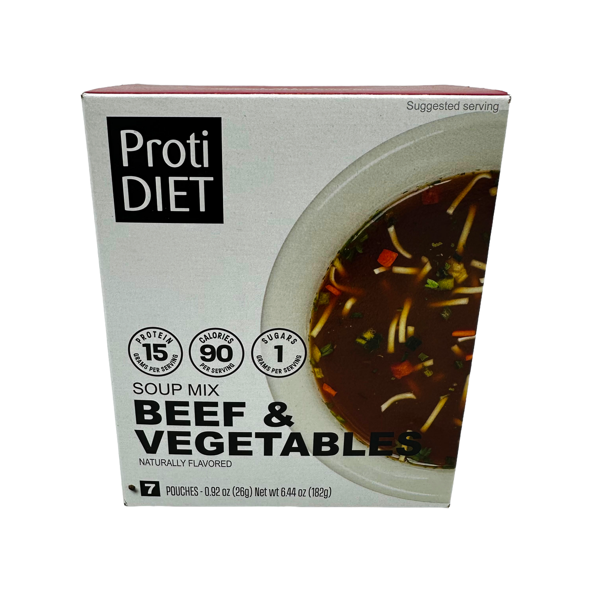 Proti Diet Sopa de Proteínas, Sabor Carne y Vegetales, 7 Sobres