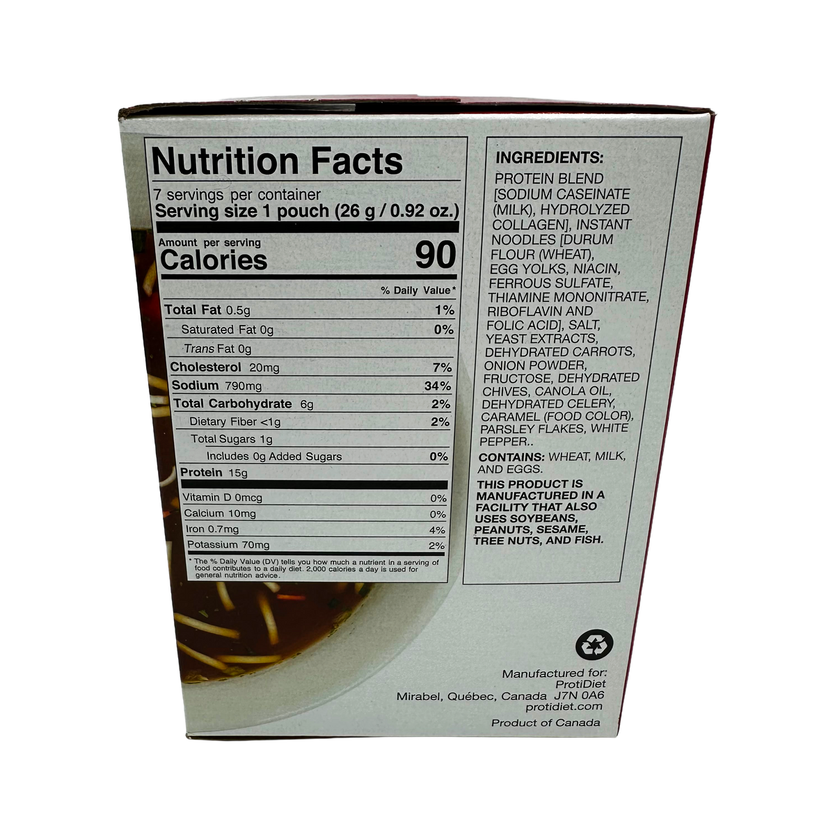 Proti Diet Sopa de Proteínas, Sabor Carne y Vegetales, 7 Sobres