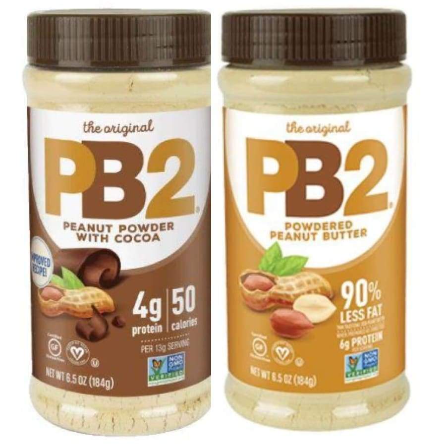 PB2 Original and PB2 with Cocoa 6.5 ounce jars in a two-flavor variety pack