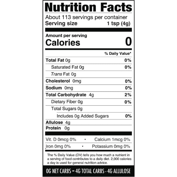 Wholesome Yum Sugar Replacement - Allulose - Granulated 1lb
