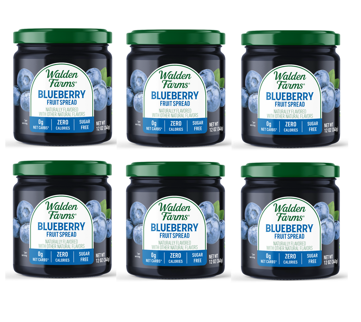 Walden Farms Fruit Spread, Blueberry, Case of 6.