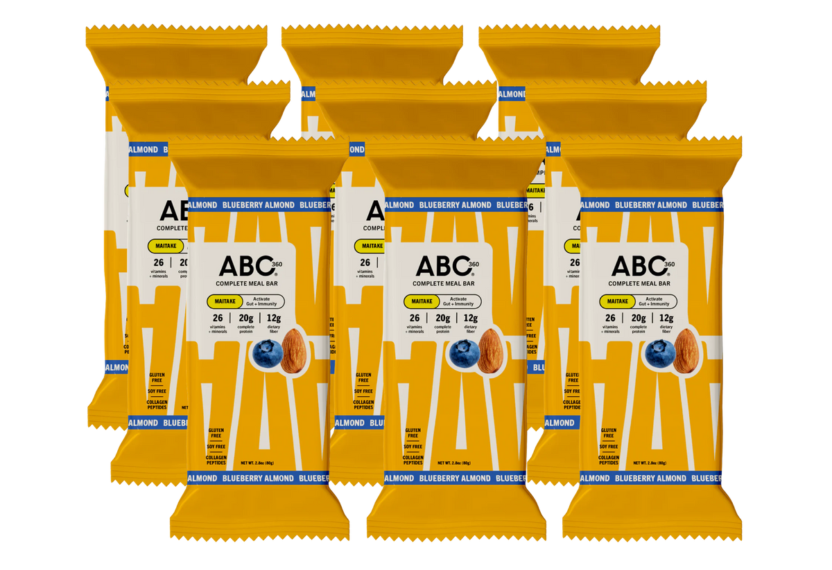 ABC 360 Complete Meal Bars - Blueberry Almond, One Box (9 Bars)