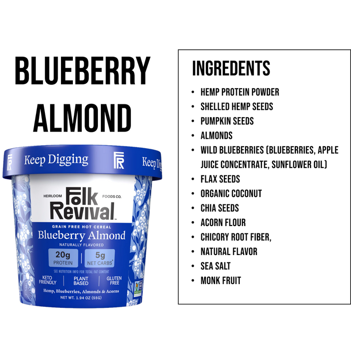 Folk Revival Grain Free Hot Cereal - Blueberry Almond