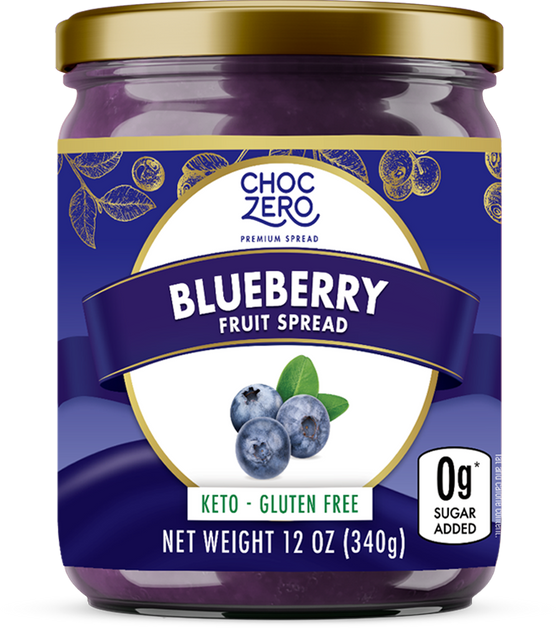 ChocZero No Sugar Added Keto Fruit Spreads, 12 oz, Blueberry.