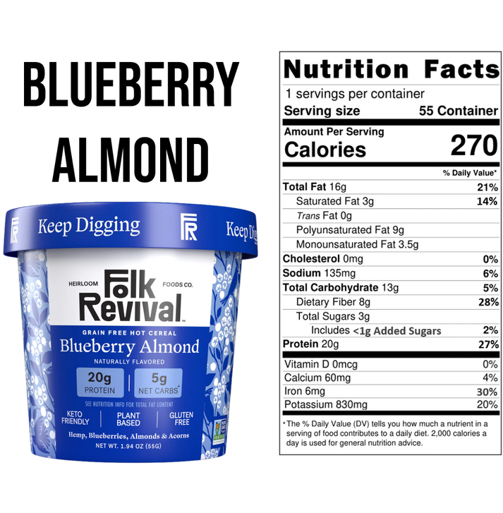 Folk Revival Grain Free Hot Cereal - Blueberry Almond