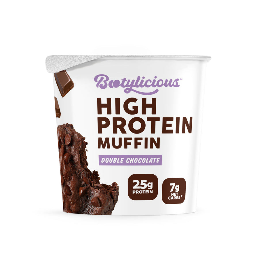 Bootylicious Double Chocolate high protein muffin cup front