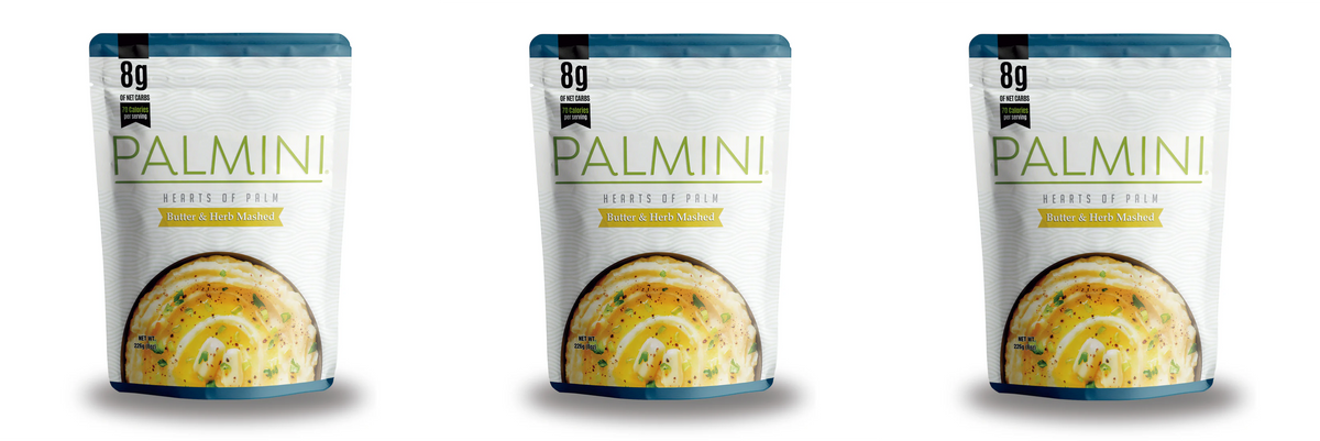 Palmini Low Carb Hearts Of Palm - Mashed - Butter & Herb, 8oz 3-Pack