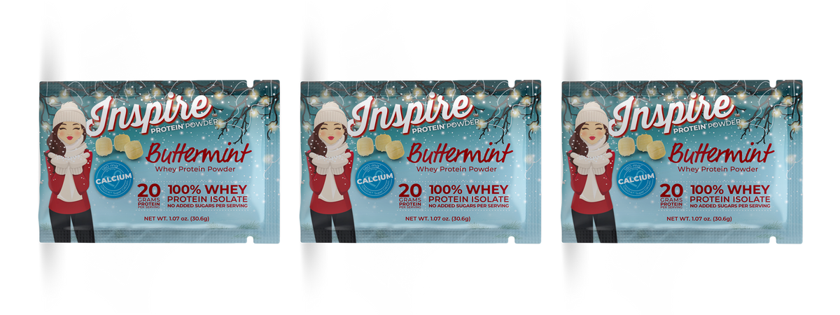 Inspire Buttermint Protein Powder - One Serving, 3-Pack