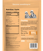 Numa Orange Cream pouch back with Nutrition Facts, ingredients, and allergen information