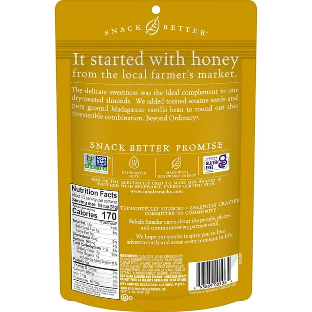 Sahale Snacks Honey Almonds Glazed Mix 4oz Bag — gallery image 2