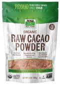 NOW Cacao Powder, Raw, Organic 12 oz tub