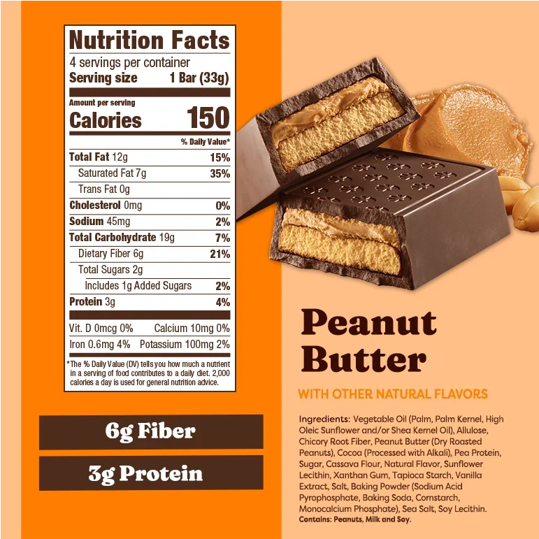 Catalina Crunch Dark Chocolate Cookie Bar, 4.6 oz (4 bars) - Peanut Butter