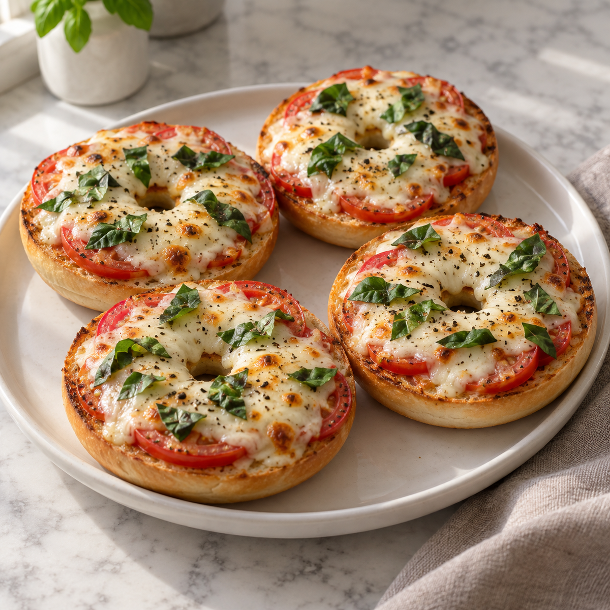 Caprese Bagel Melts