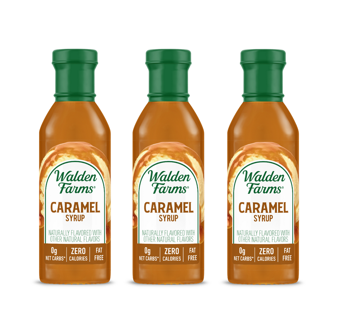 Walden Farms Syrup, 12 fl oz, Caramel / 3 Bottles.