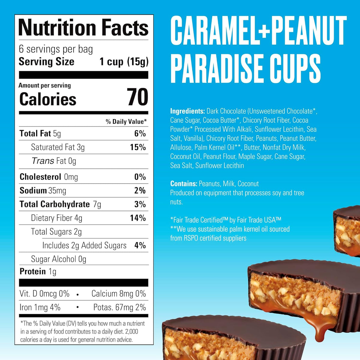SkinnyDipped Cups - Caramel Peanut Paradise One Bag