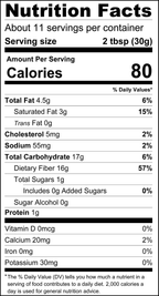 Nutrition facts for ChocZero No Sugar Added Dessert Sauce