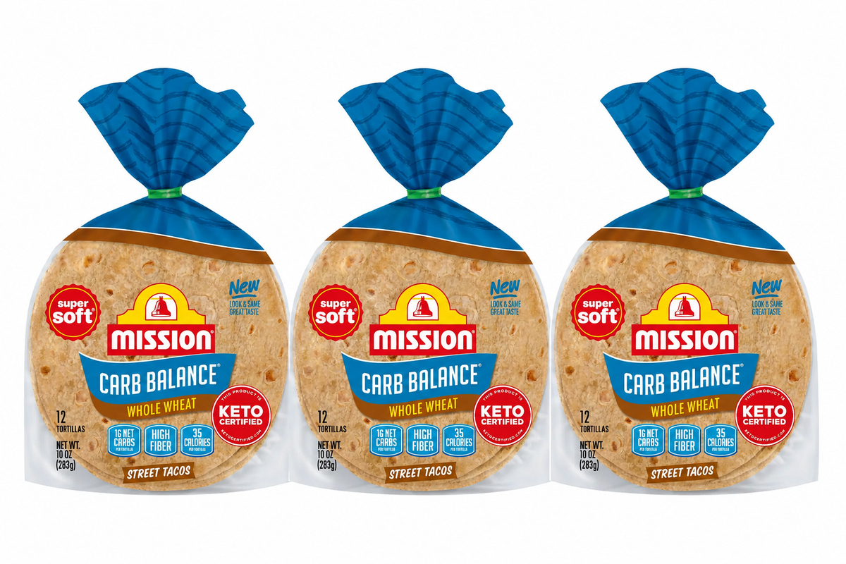 Mission Foods Carb Balance Soft Street Tacos 12 tortillas - 3-Pack