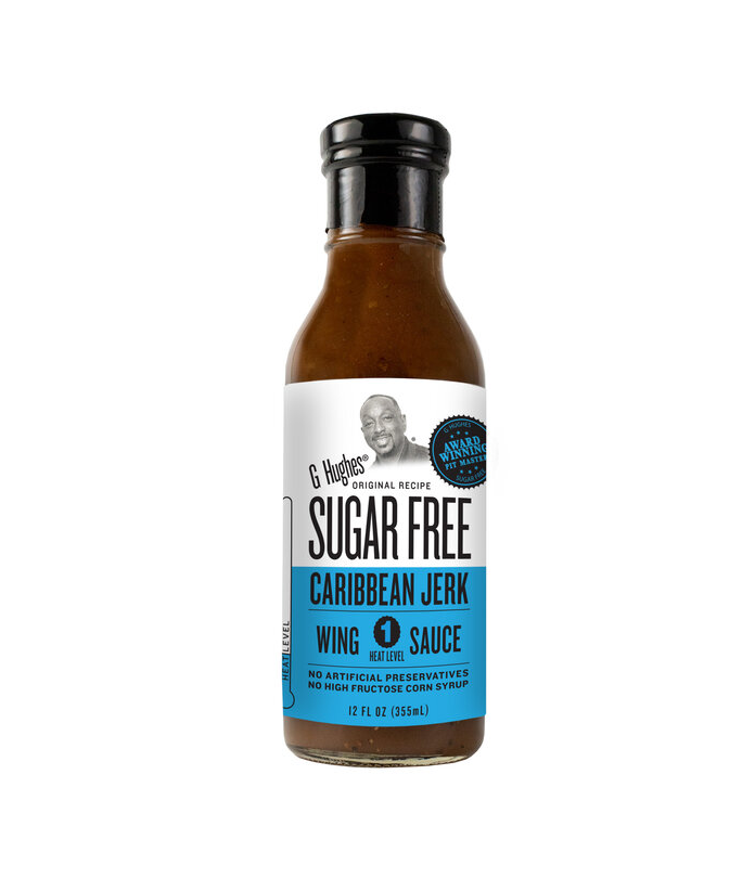 G Hughes Smokehouse Sugar Free Wing Sauce (12 oz) - Caribbean Jerk, Mild