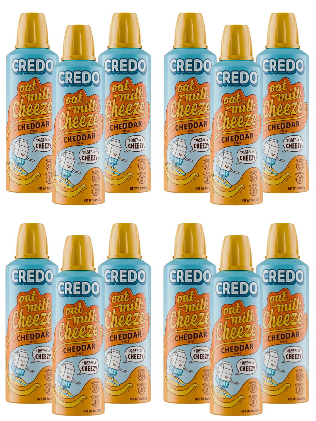 Credo Gluten Free Oat Milk Spray Cheeze - Cheddar