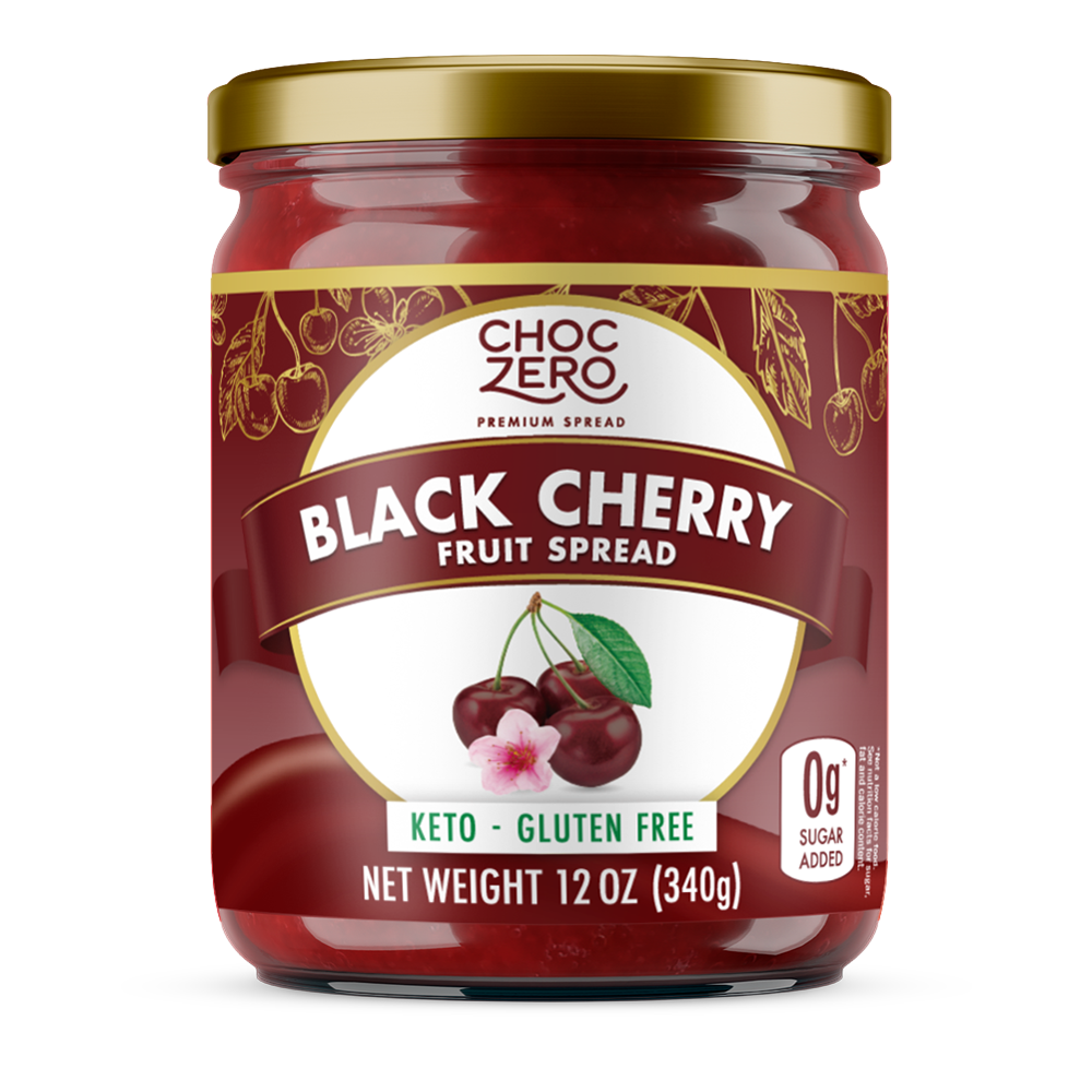 ChocZero No Sugar Added Keto Fruit Spreads, 12 oz, Black Cherry.