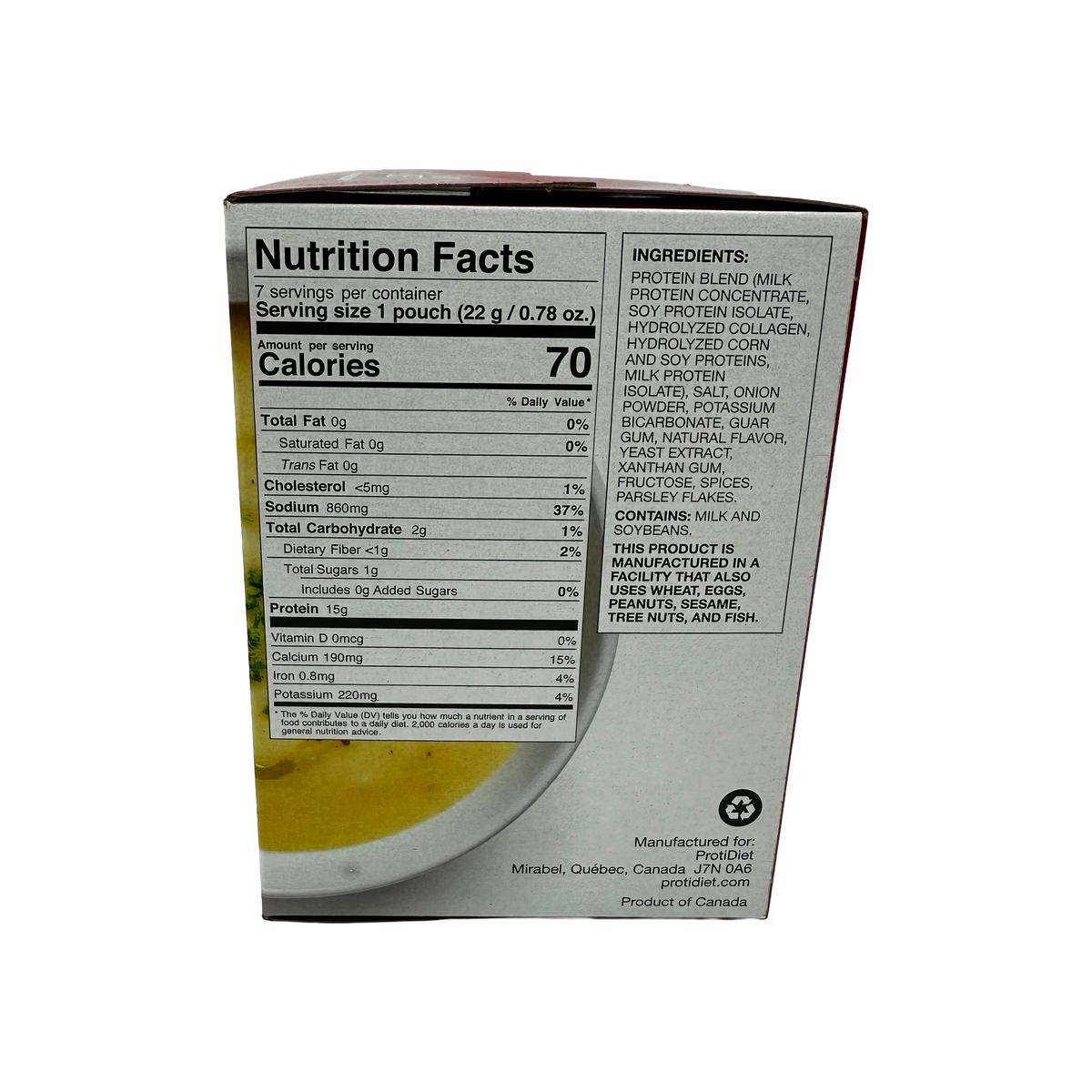 Mezcla de sopa de proteína Proti Diet, pollo, 7 sobres