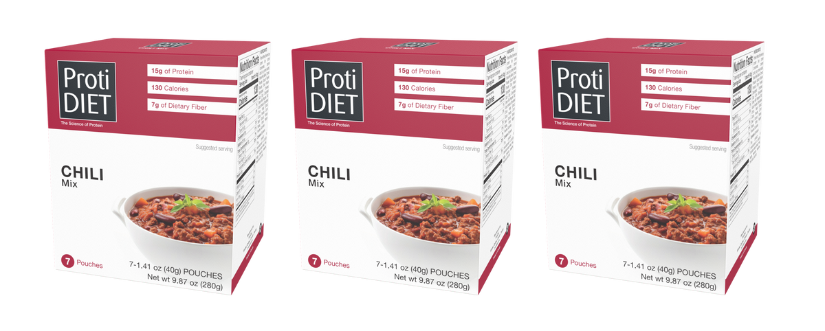 Proti Diet 15g Protein Entree - Chili Mix, 7 Pouches - 3-Pack