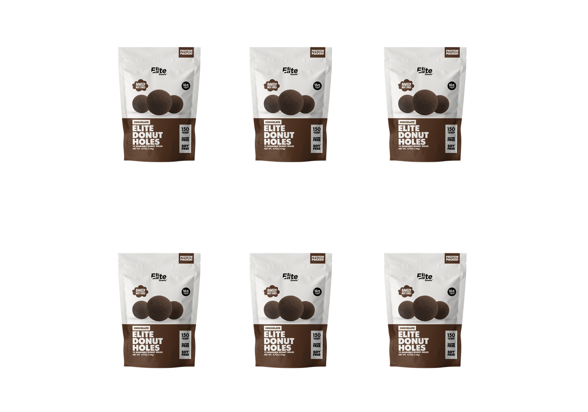 Elite Sweets High-Protein & Low-Carb Donut Holes - Chocolate, 6-Pack