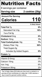 Nutrition facts for ChocZero Wafer Cookies, 8 oz, Chocolate