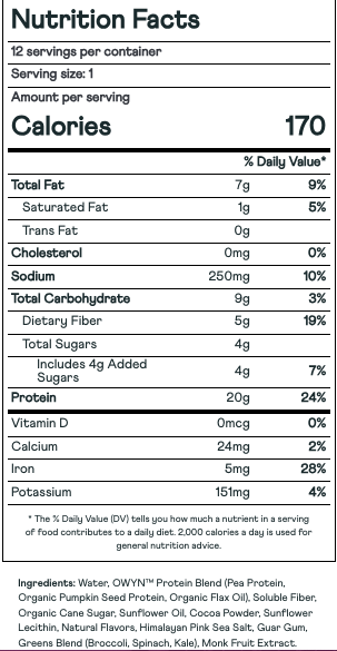 OWYN Plant-Based Protein Shake 20g - Dark Chocolate