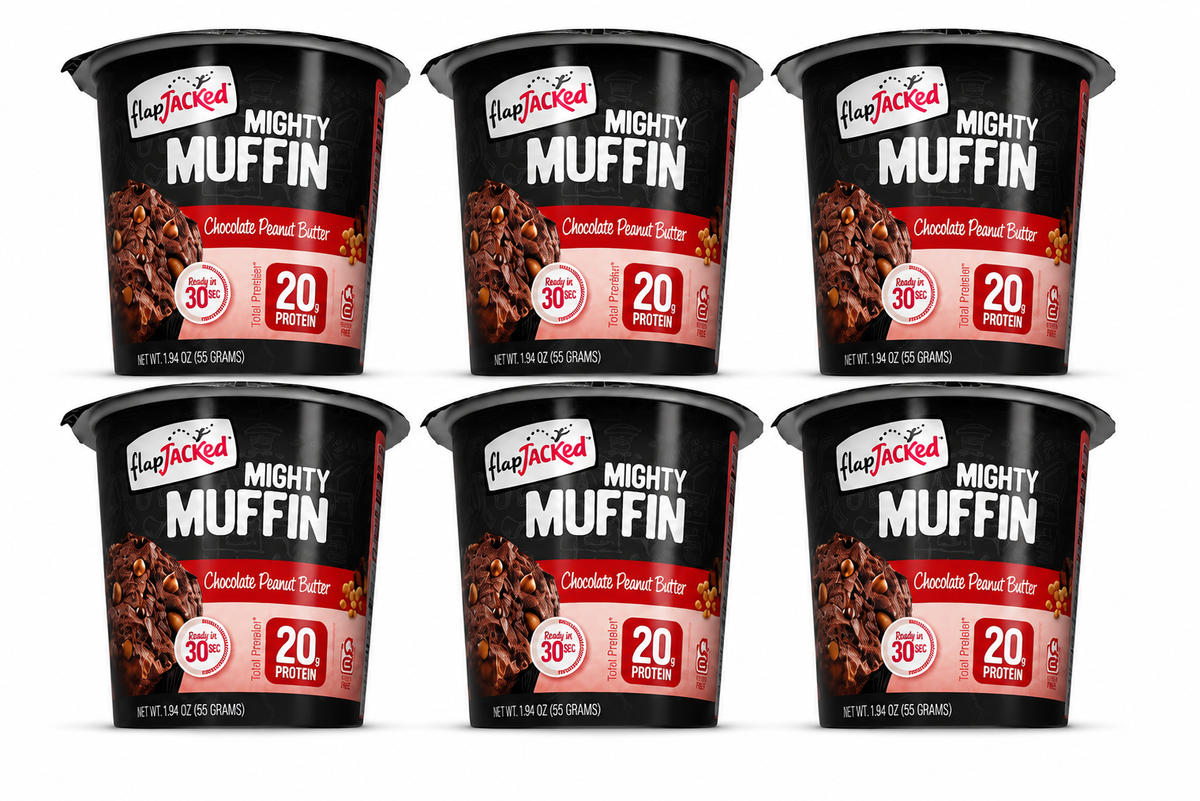 FlapJacked Mighty Muffins - Chocolate Peanut Butter, 6-Pack
