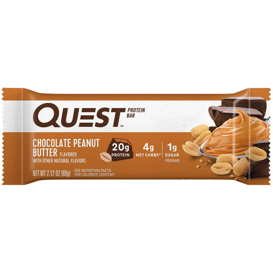 Front package of Quest Protein Bar, Chocolate Peanut Butter / 1 Bar