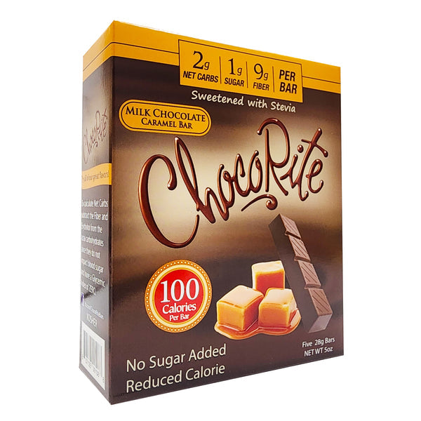 Healthsmart ChocoRite Solid Chocolate Bars - 5 bars, Milk Chocolate Caramel