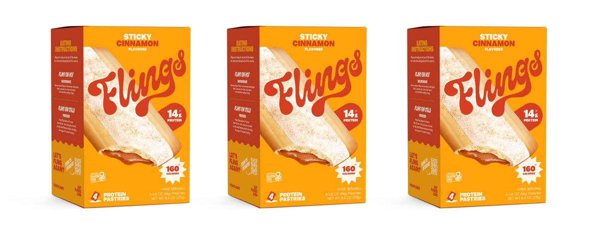 Flings Toaster Pastries - Sticky Cinnamon, 3 Boxes (12 Pastries)