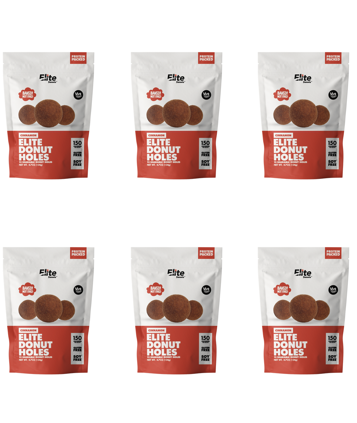 Elite Sweets High-Protein & Low-Carb Donut Holes - Cinnamon, 6-Pack