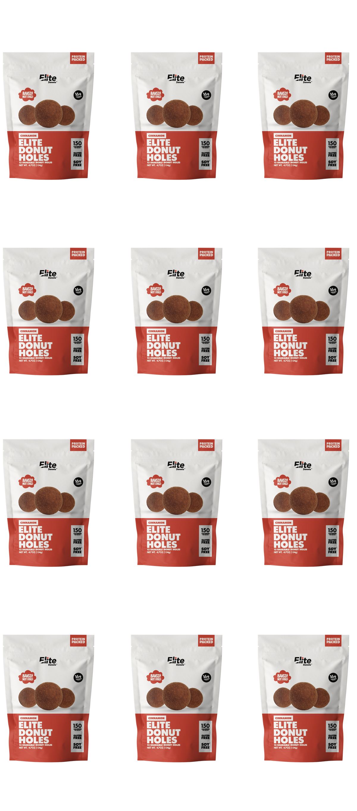 Elite Sweets High-Protein & Low-Carb Donut Holes - Cinnamon, 12-Pack