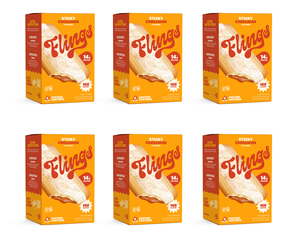 Flings Toaster Pastries - Sticky Cinnamon, 6 Boxes (24 Pastries)