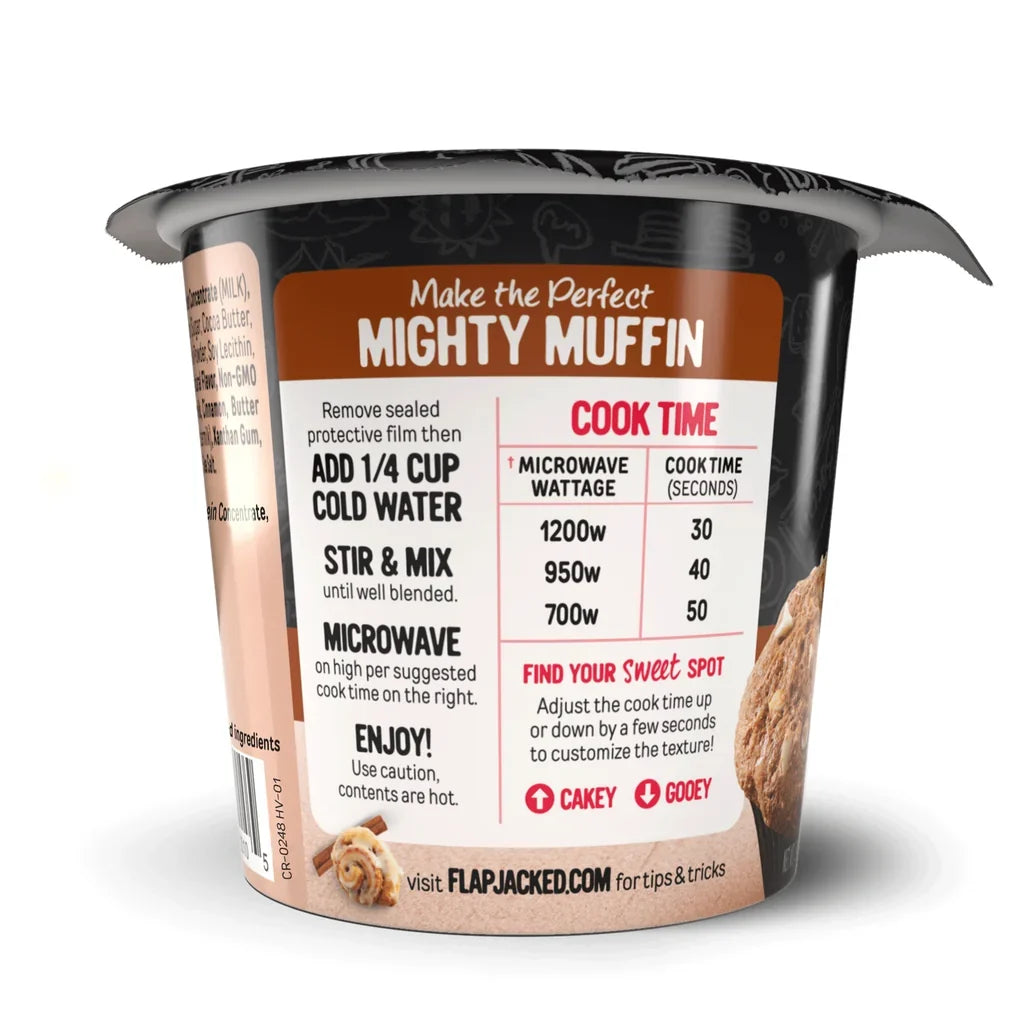FlapJacked Mighty Muffins - Cinnamon Roll, One Pack