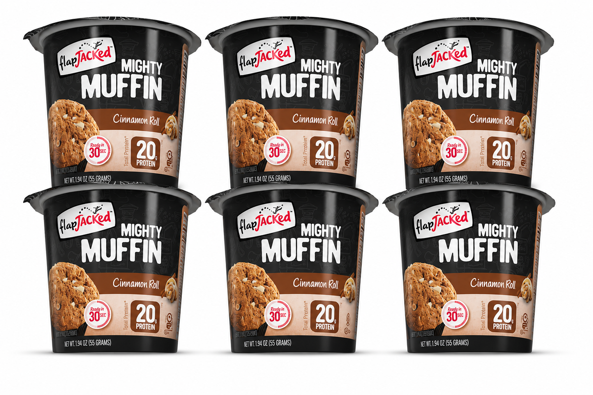 FlapJacked Mighty Muffins - Cinnamon Roll, 6-Pack