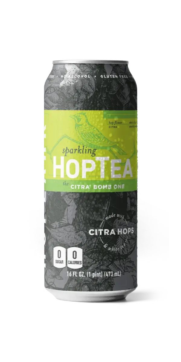 Hoplark Sparkling HopTea, 16 fl oz - The Citra Bomb One, with 30mg Caffeine One Can
