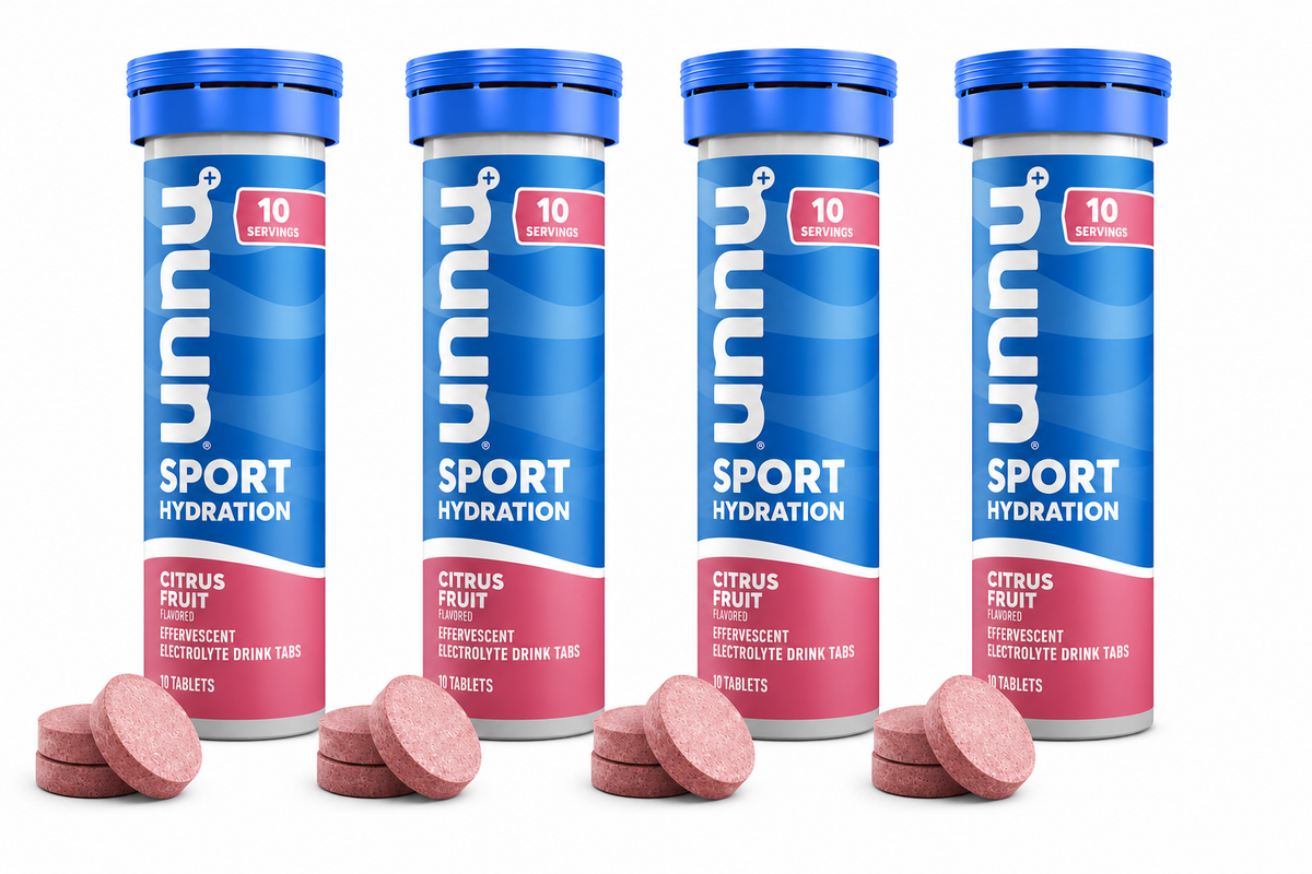 Four Nuun Sport Hydration Citrus Fruit tubes
