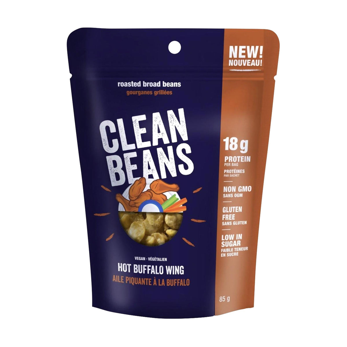 Clean Beans Roasted Broad Beans - Hot Buffalo Wing