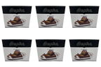 A collection of six boxes of "Inspire" Coconut Bars, each featuring a plate with chocolate-covered coconut bars and coconut slices, highlighting the product's branding and flavor.
