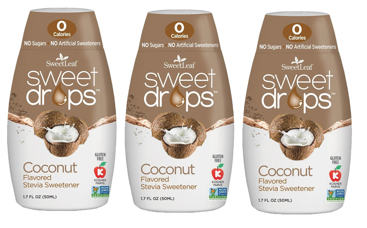 SweetLeaf Sweet Drops Stevia Sweetener - Coconut Flavored 3-Pack