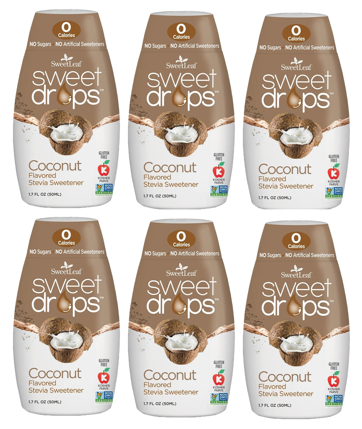SweetLeaf Sweet Drops Stevia Sweetener - Coconut Flavored 6-Pack